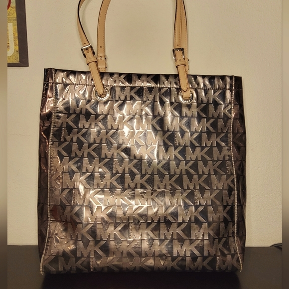 Michael Kors Bags Michael Kors Embossed Metallic Laptop Bag Poshmark